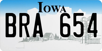 IA license plate BRA654