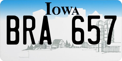 IA license plate BRA657