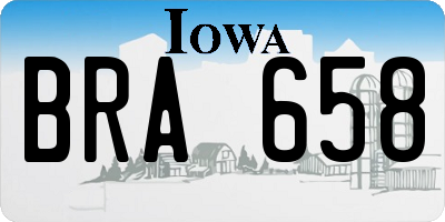 IA license plate BRA658