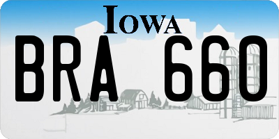 IA license plate BRA660