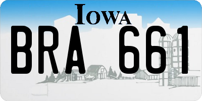 IA license plate BRA661