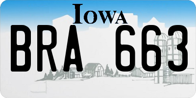 IA license plate BRA663
