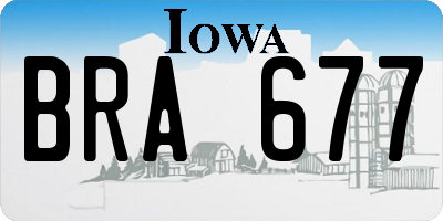 IA license plate BRA677