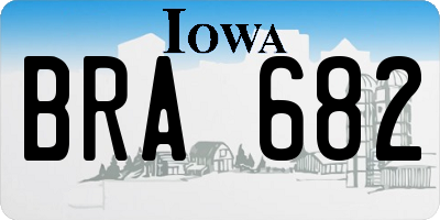 IA license plate BRA682