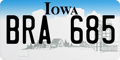 IA license plate BRA685