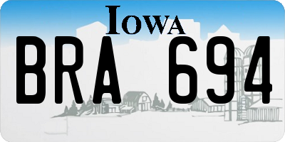 IA license plate BRA694