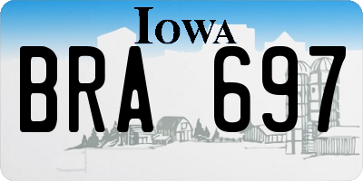 IA license plate BRA697