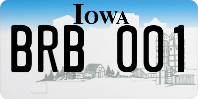IA license plate BRB001
