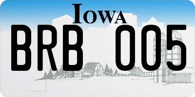 IA license plate BRB005