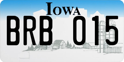 IA license plate BRB015