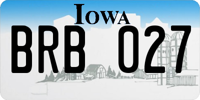 IA license plate BRB027