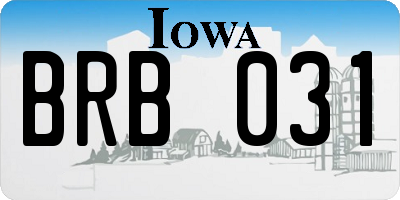 IA license plate BRB031