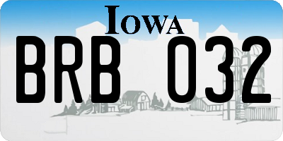IA license plate BRB032