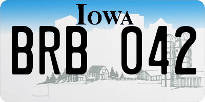 IA license plate BRB042