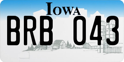 IA license plate BRB043
