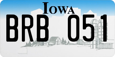 IA license plate BRB051