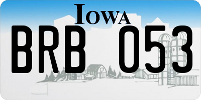 IA license plate BRB053