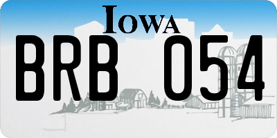 IA license plate BRB054