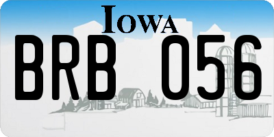 IA license plate BRB056