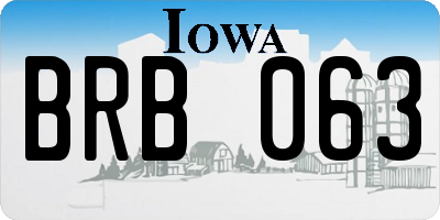 IA license plate BRB063
