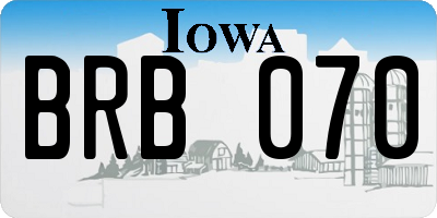 IA license plate BRB070
