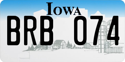 IA license plate BRB074