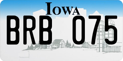 IA license plate BRB075
