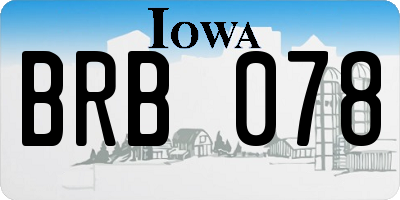 IA license plate BRB078