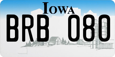 IA license plate BRB080