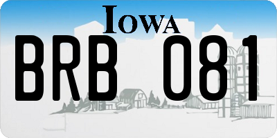 IA license plate BRB081