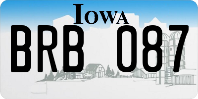 IA license plate BRB087