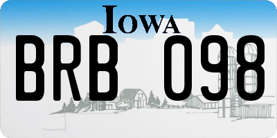 IA license plate BRB098