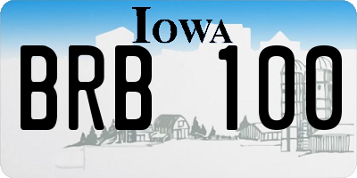 IA license plate BRB100