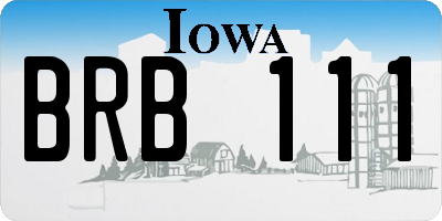IA license plate BRB111