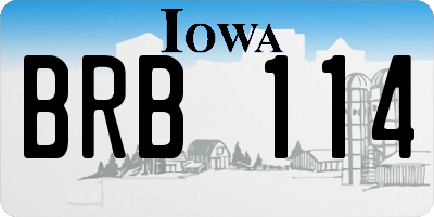 IA license plate BRB114