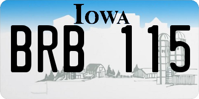 IA license plate BRB115