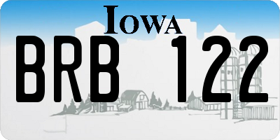 IA license plate BRB122