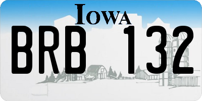 IA license plate BRB132