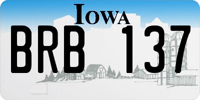 IA license plate BRB137