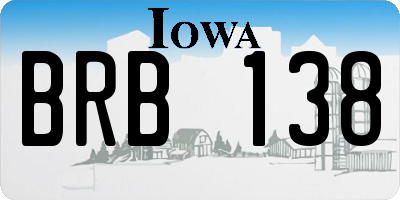 IA license plate BRB138