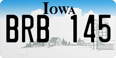 IA license plate BRB145