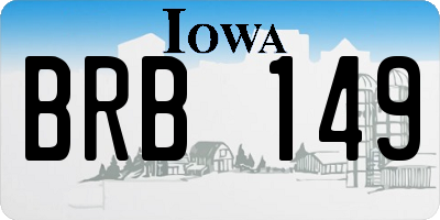 IA license plate BRB149