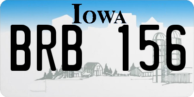 IA license plate BRB156