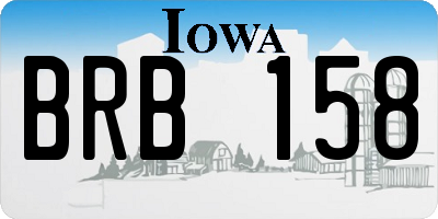 IA license plate BRB158