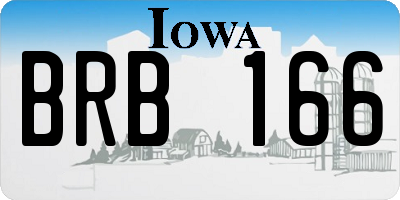IA license plate BRB166