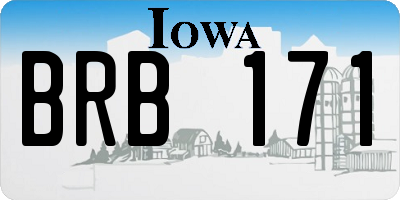 IA license plate BRB171