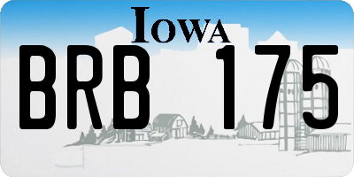 IA license plate BRB175