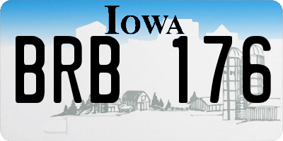 IA license plate BRB176