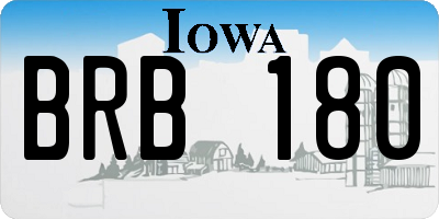IA license plate BRB180