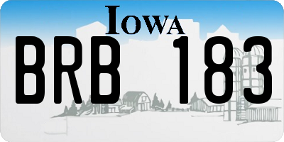 IA license plate BRB183